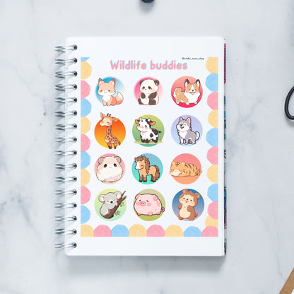 Wildlife Buddies Sticker Sheet - The Stella Moon Shop