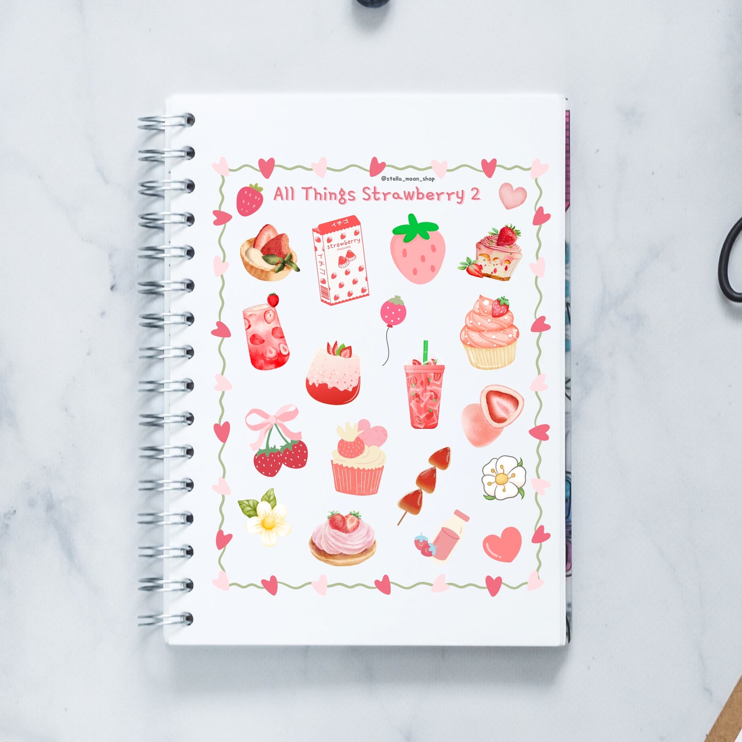 All Things Strawberry 2 Sticker Sheet - The Stella Moon Shop