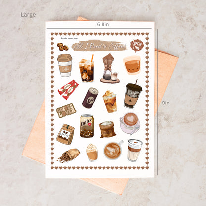 All I Need Is Coffee Sticker Sheet - The Stella Moon Shop