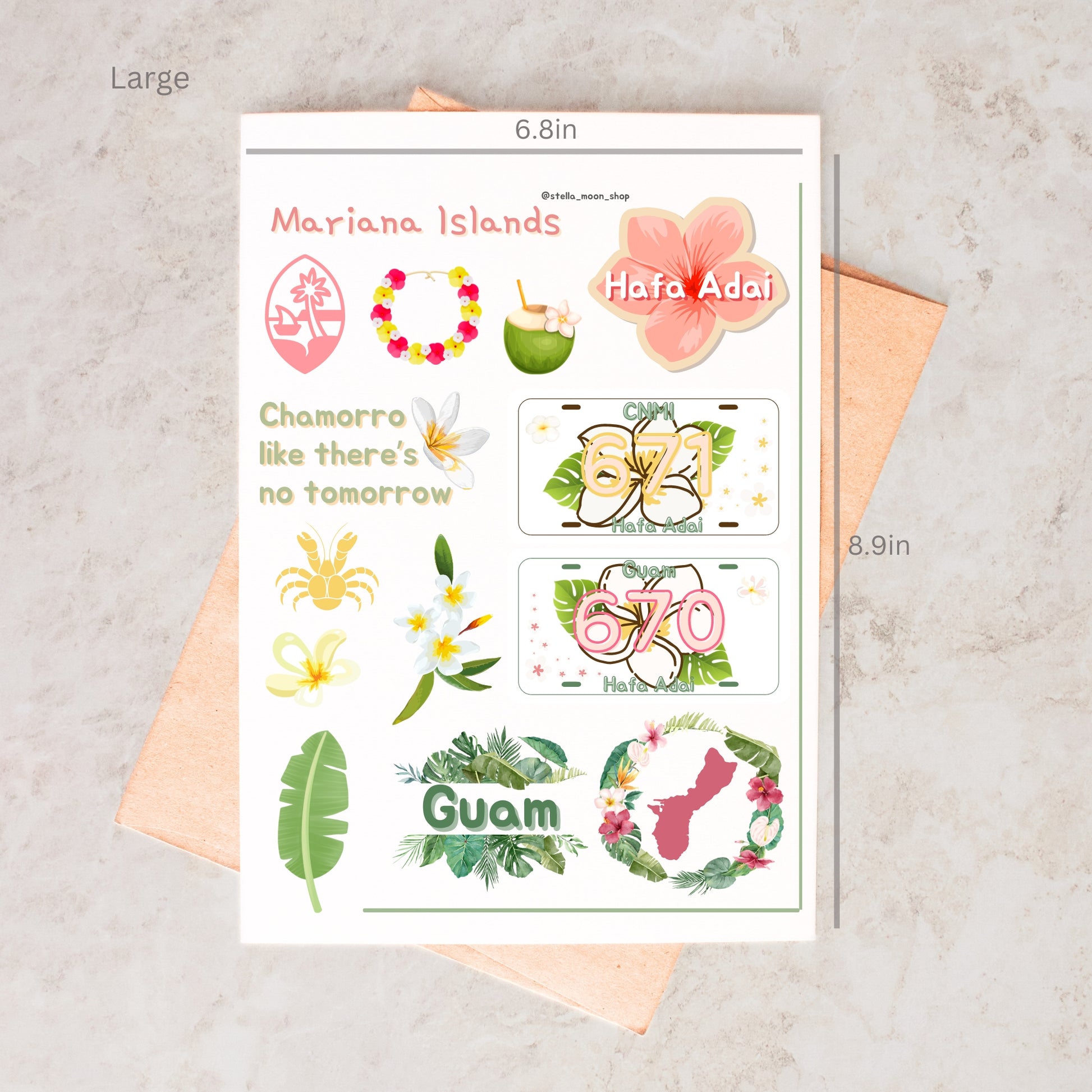 Guam Sticker Sheet - The Stella Moon Shop