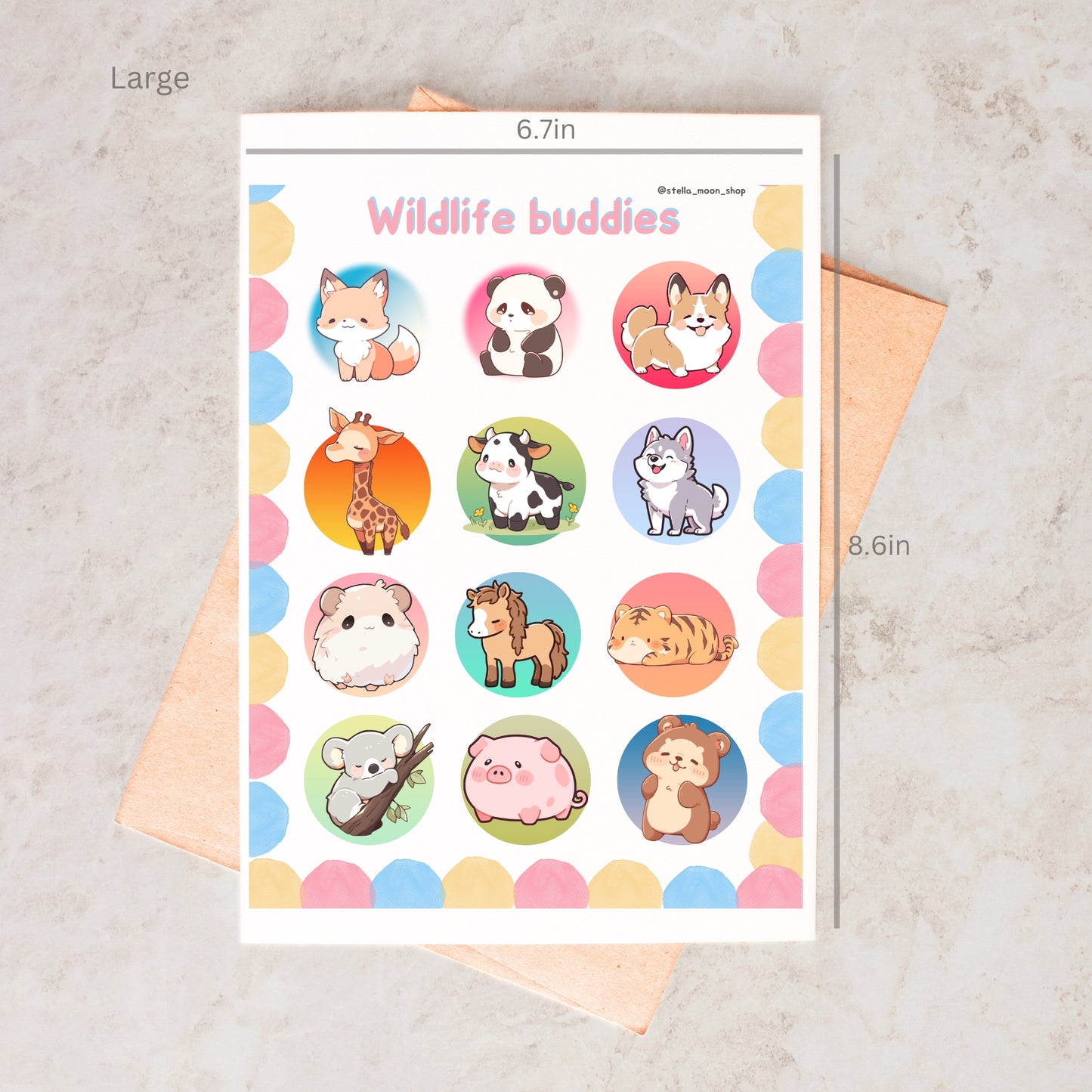 Wildlife Buddies Sticker Sheet - The Stella Moon Shop