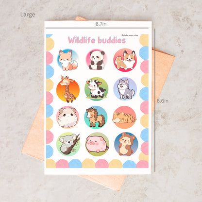 Wildlife Buddies Sticker Sheet - The Stella Moon Shop