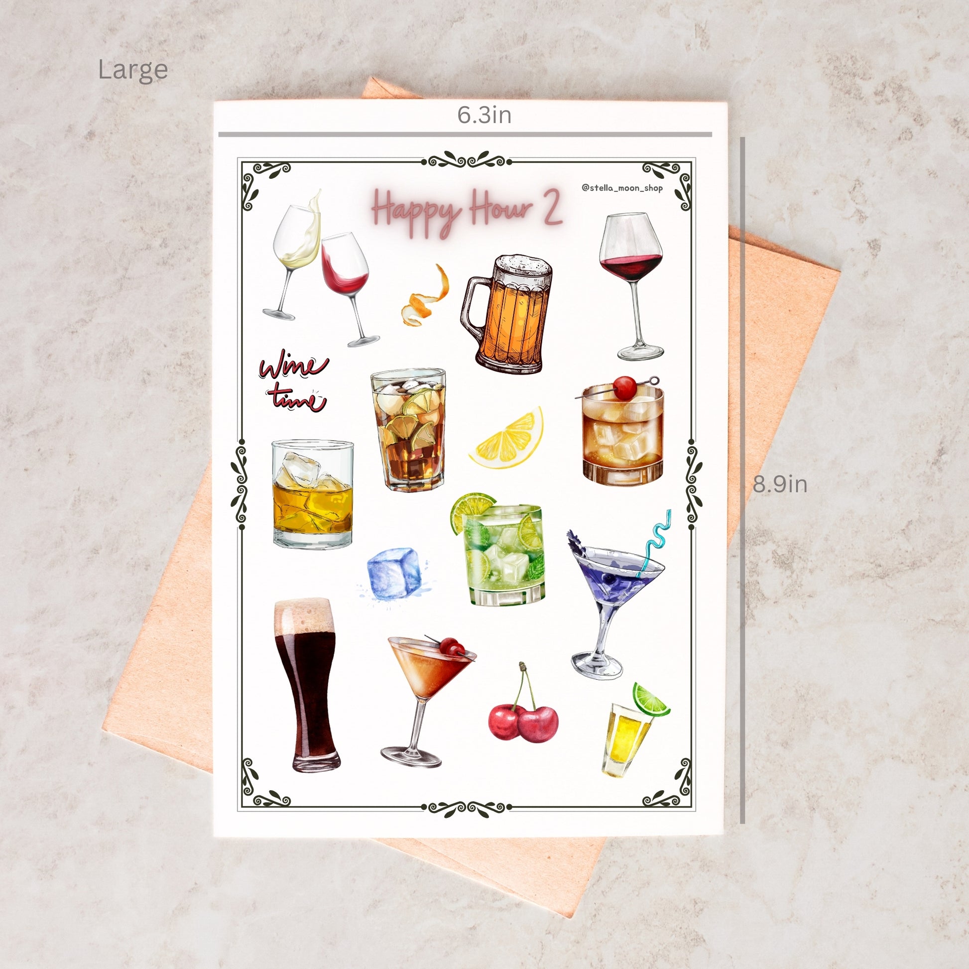 Happy Hour 2 Sticker Sheet - The Stella Moon Shop