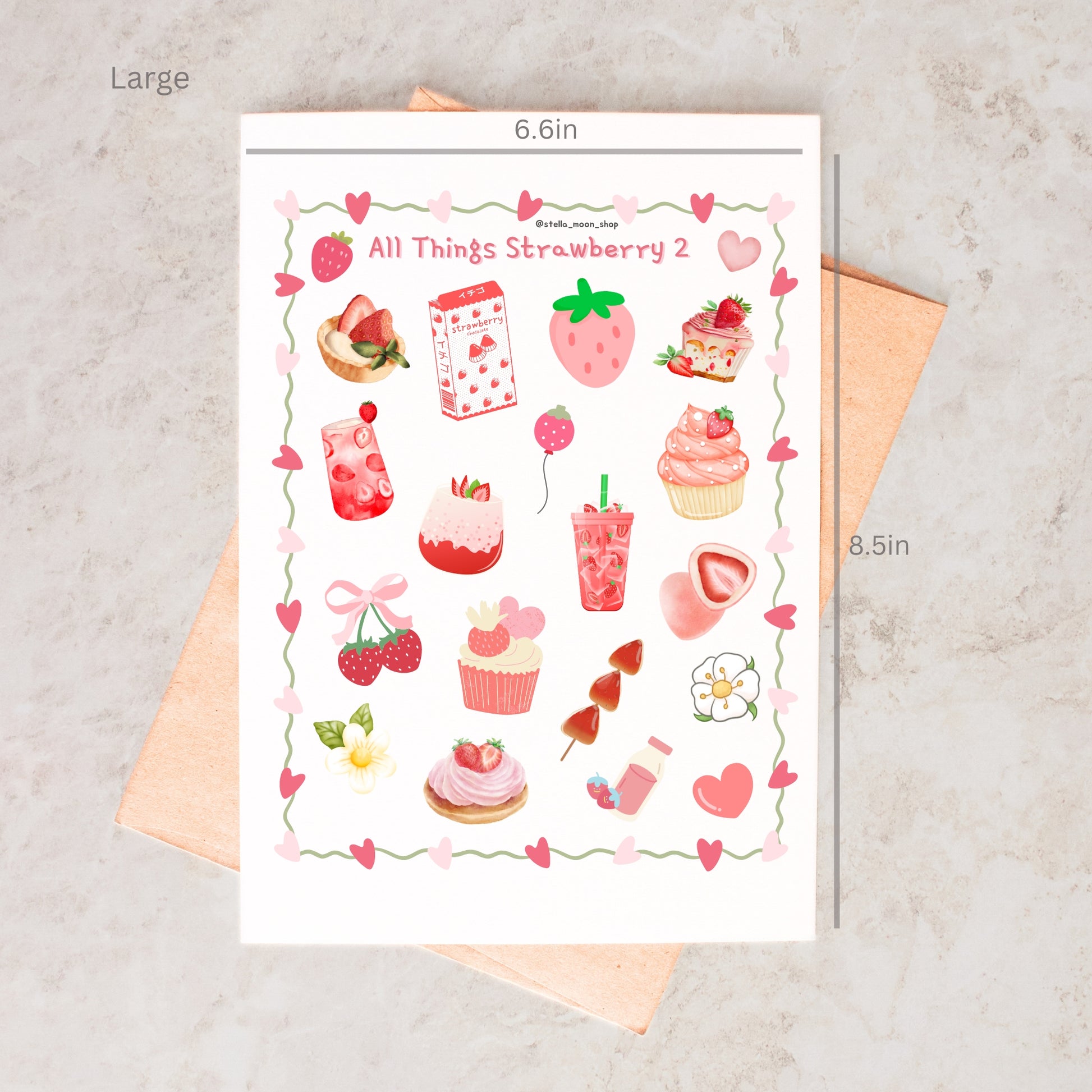 All Things Strawberry 2 Sticker Sheet - The Stella Moon Shop