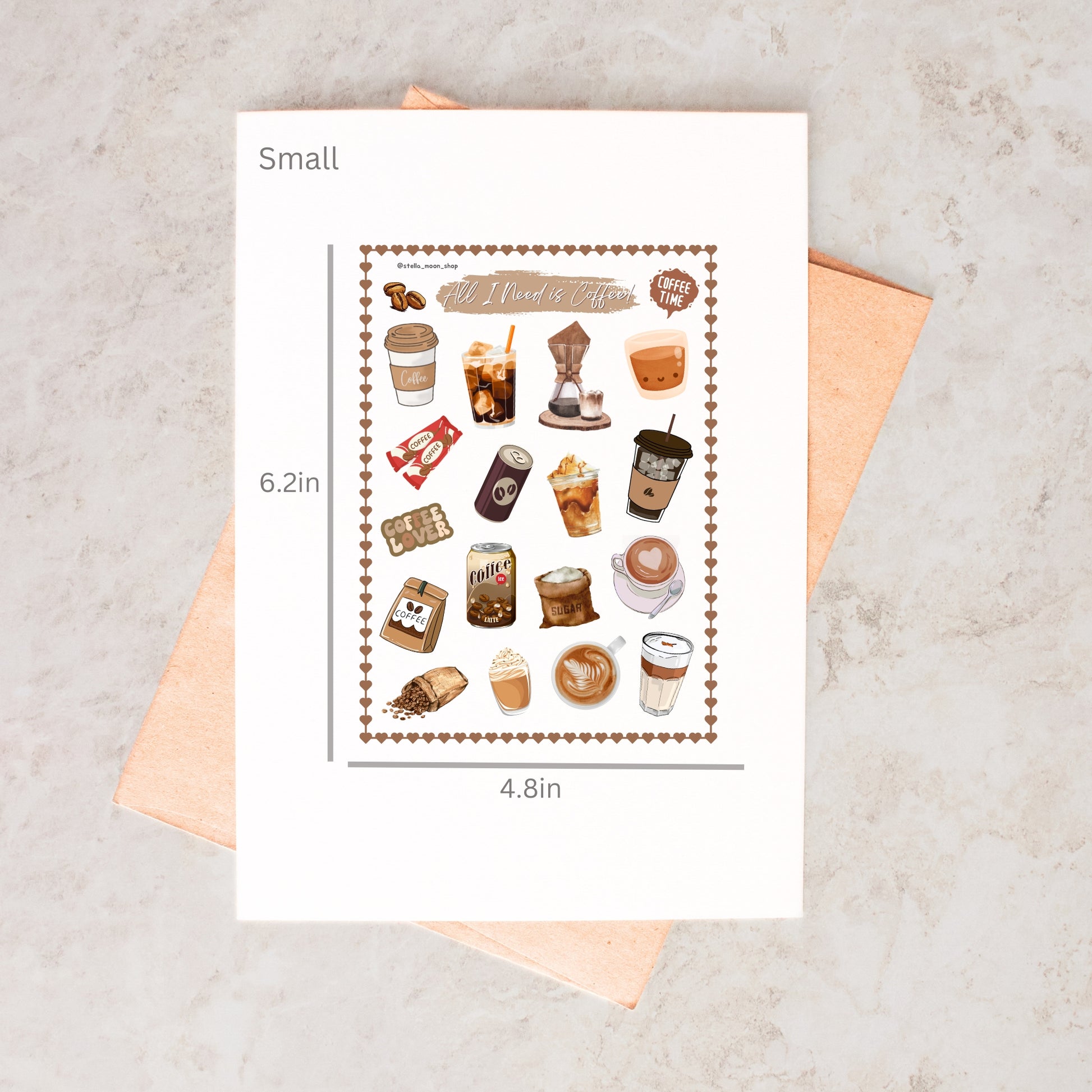 All I Need Is Coffee Sticker Sheet - The Stella Moon Shop