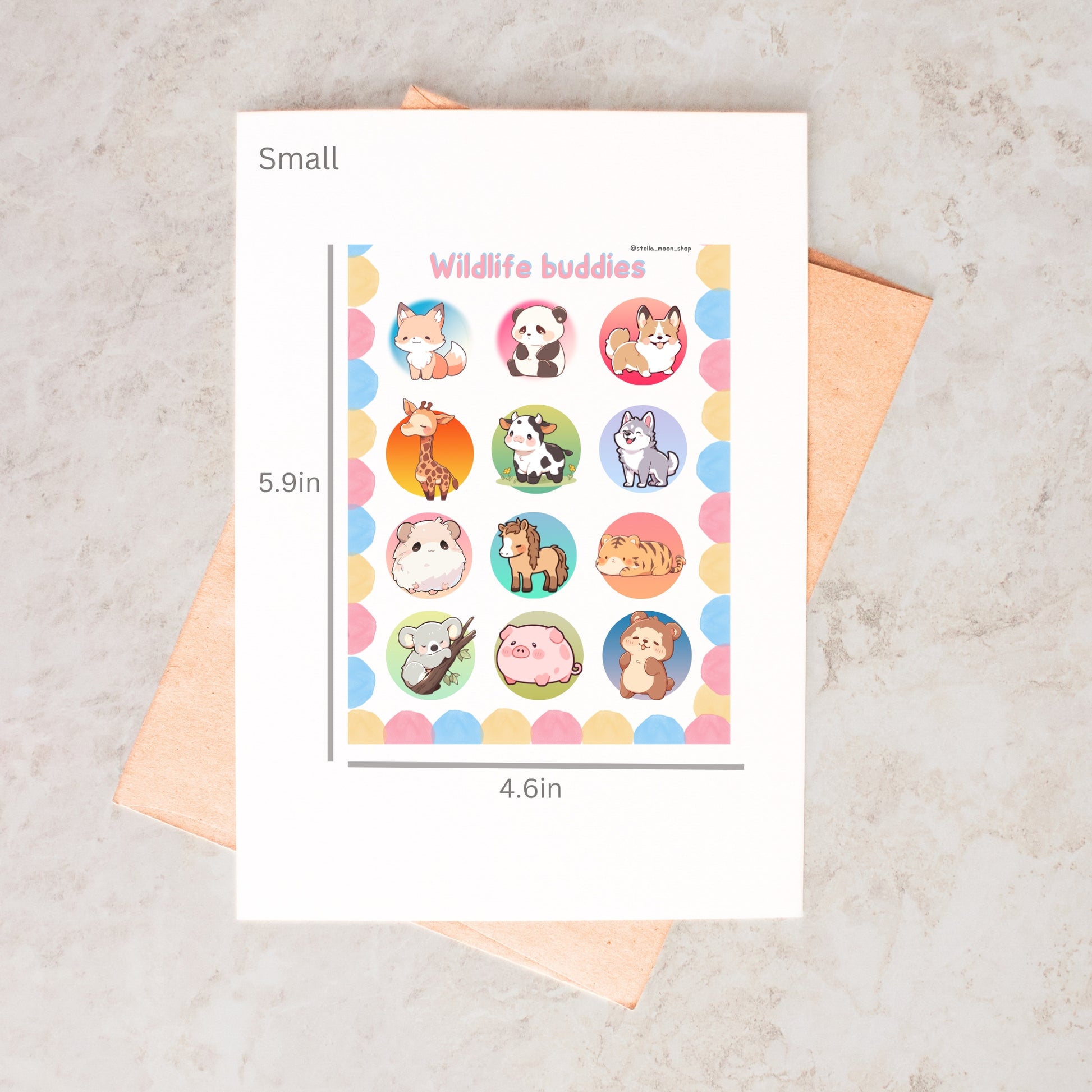 Wildlife Buddies Sticker Sheet - The Stella Moon Shop