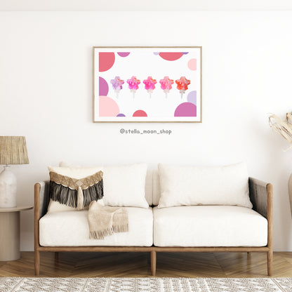 Butterfly & Sakura Lollipop Framed Artwork 5x7 - The Stella Moon Shop