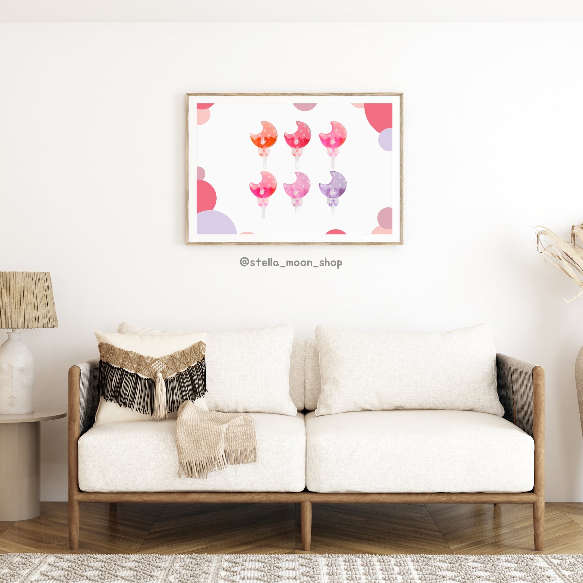 Framed Moon Lollipop Artwork 5x7 - The Stella Moon Shop