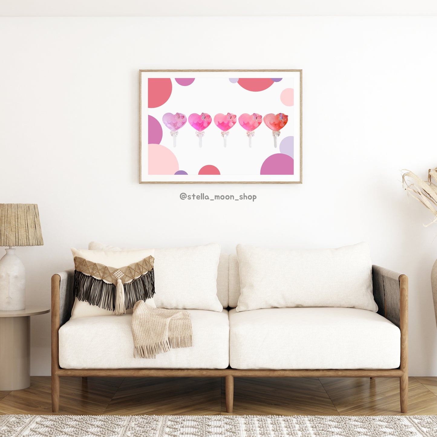 Butterfly & Heart Lollipop Framed Artwork 5x7 - The Stella Moon Shop