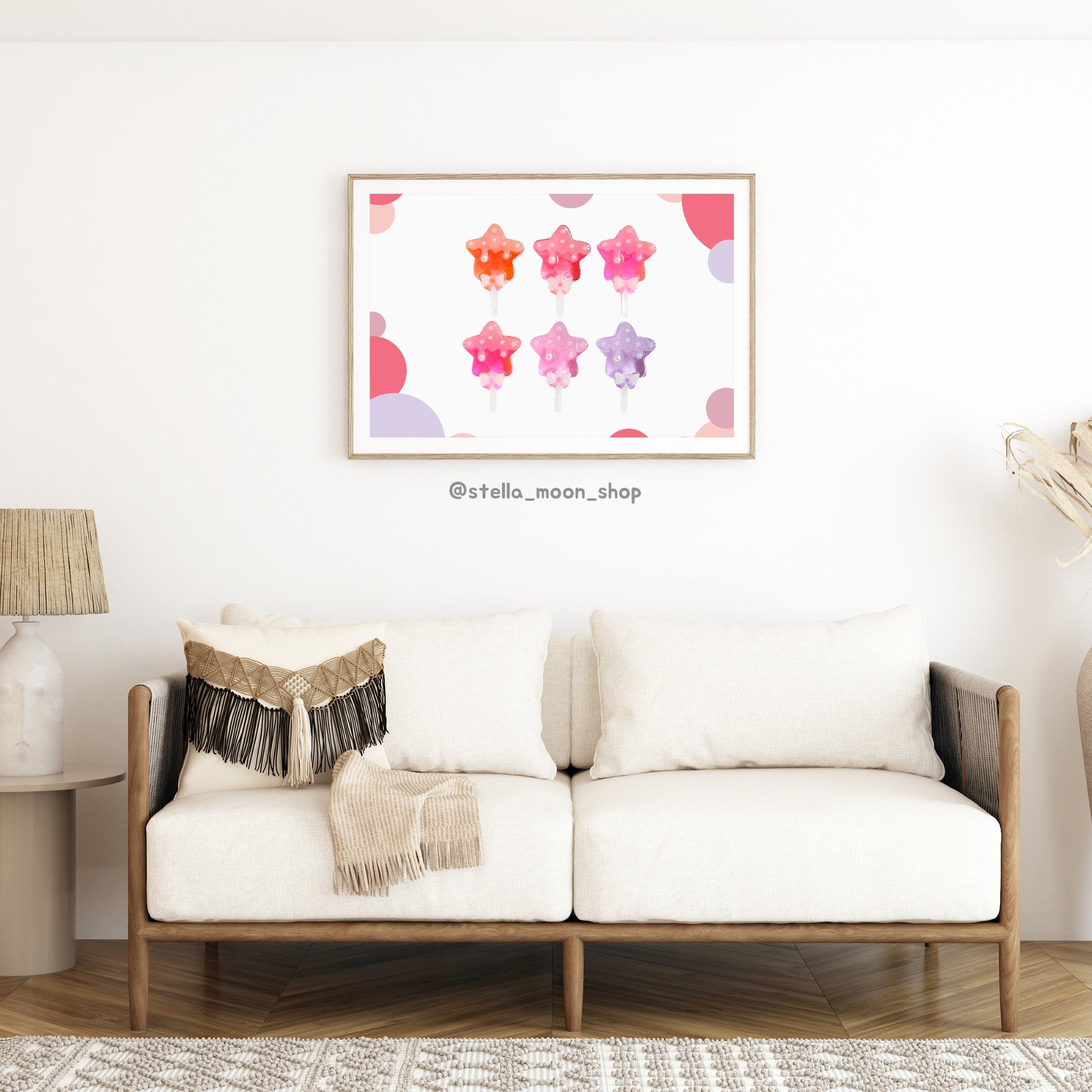 Framed Star Lollipop Artwork 5x7 - The Stella Moon Shop