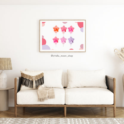 Framed Star Lollipop Artwork 5x7 - The Stella Moon Shop