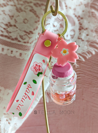 Sakura Bunny Liquid Keychain - The Stella Moon Shop