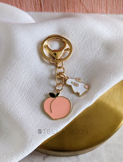 Peach Bunny Keychain - The Stella Moon Shop