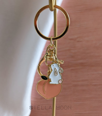 Peach Bunny Keychain - The Stella Moon Shop