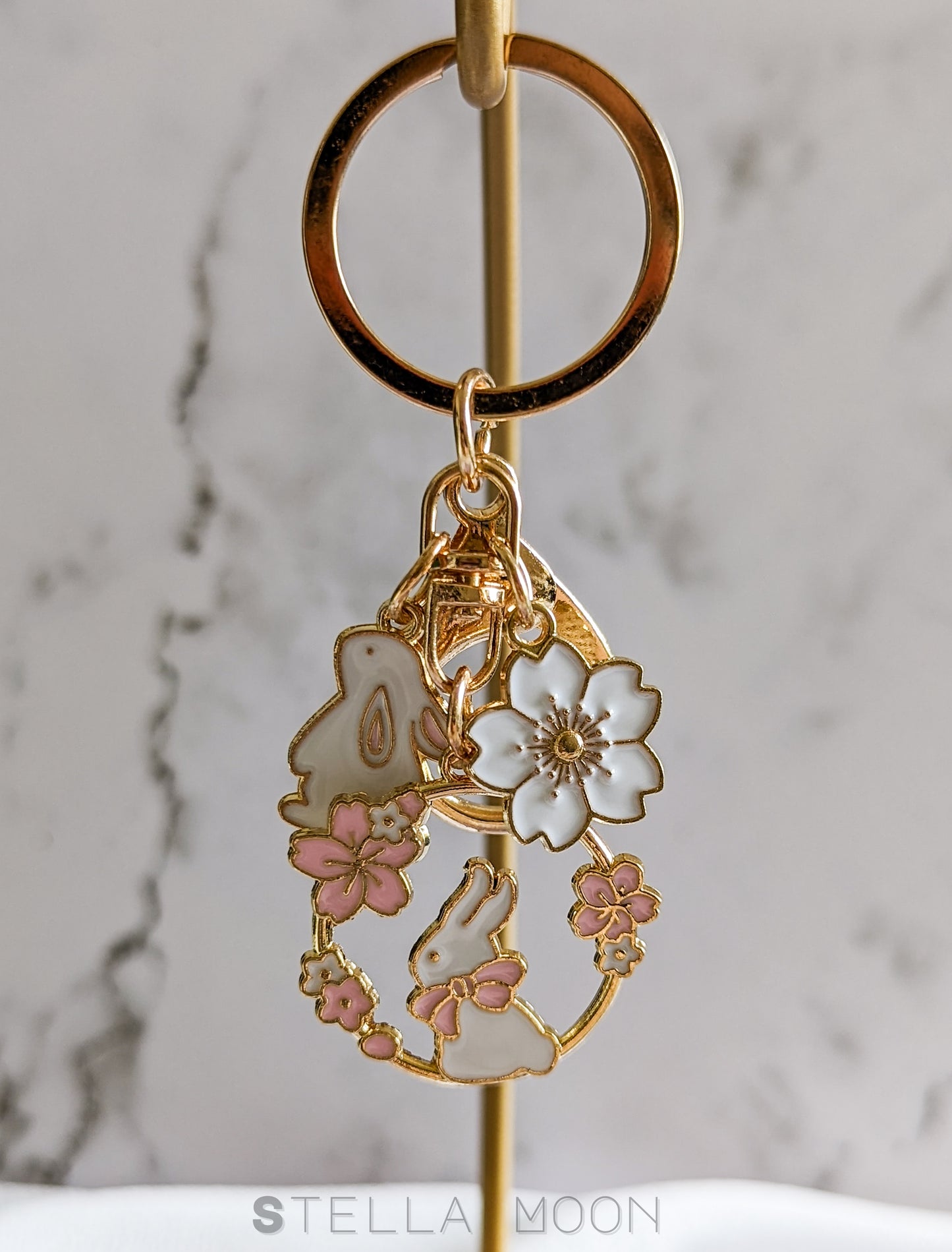 Flower Bunny Keychain - The Stella Moon Shop