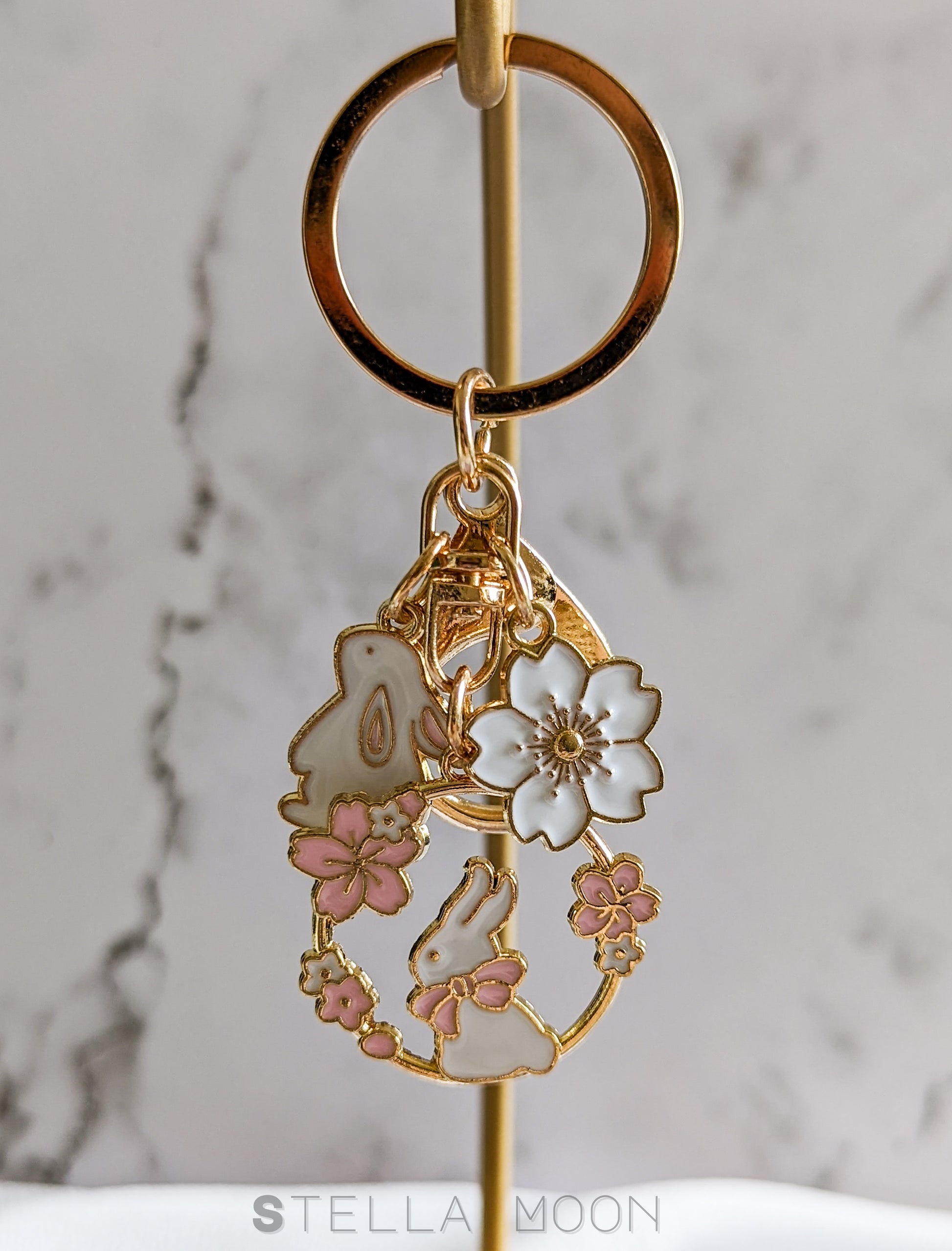 Flower Bunny Keychain - The Stella Moon Shop