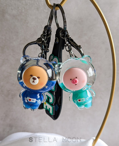 Space Animals Liquid Keychain - The Stella Moon Shop