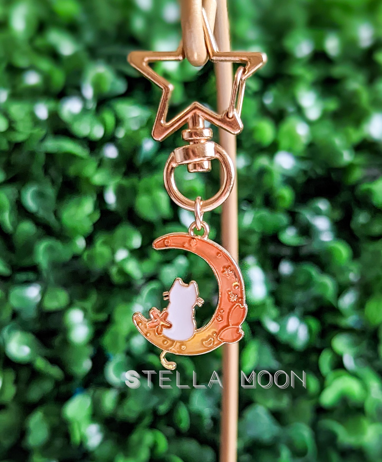 Crescent Cat Keychain - The Stella Moon Shop