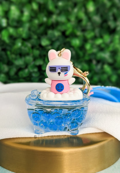 Bubble Bath Party Liquid Keychain - The Stella Moon Shop