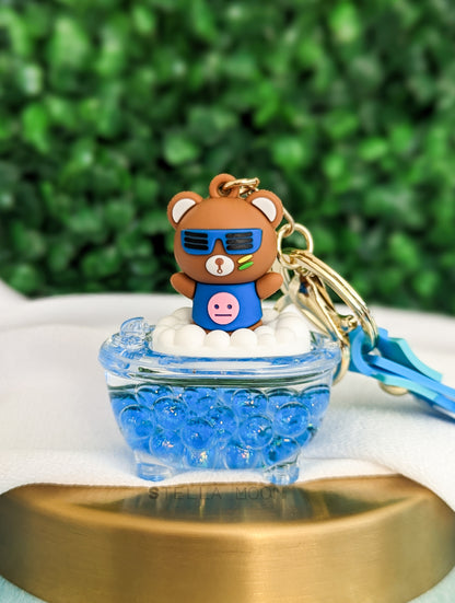 Bubble Bath Party Liquid Keychain - The Stella Moon Shop