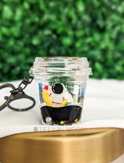 Astronaut Black Liquid Keychain - The Stella Moon Shop