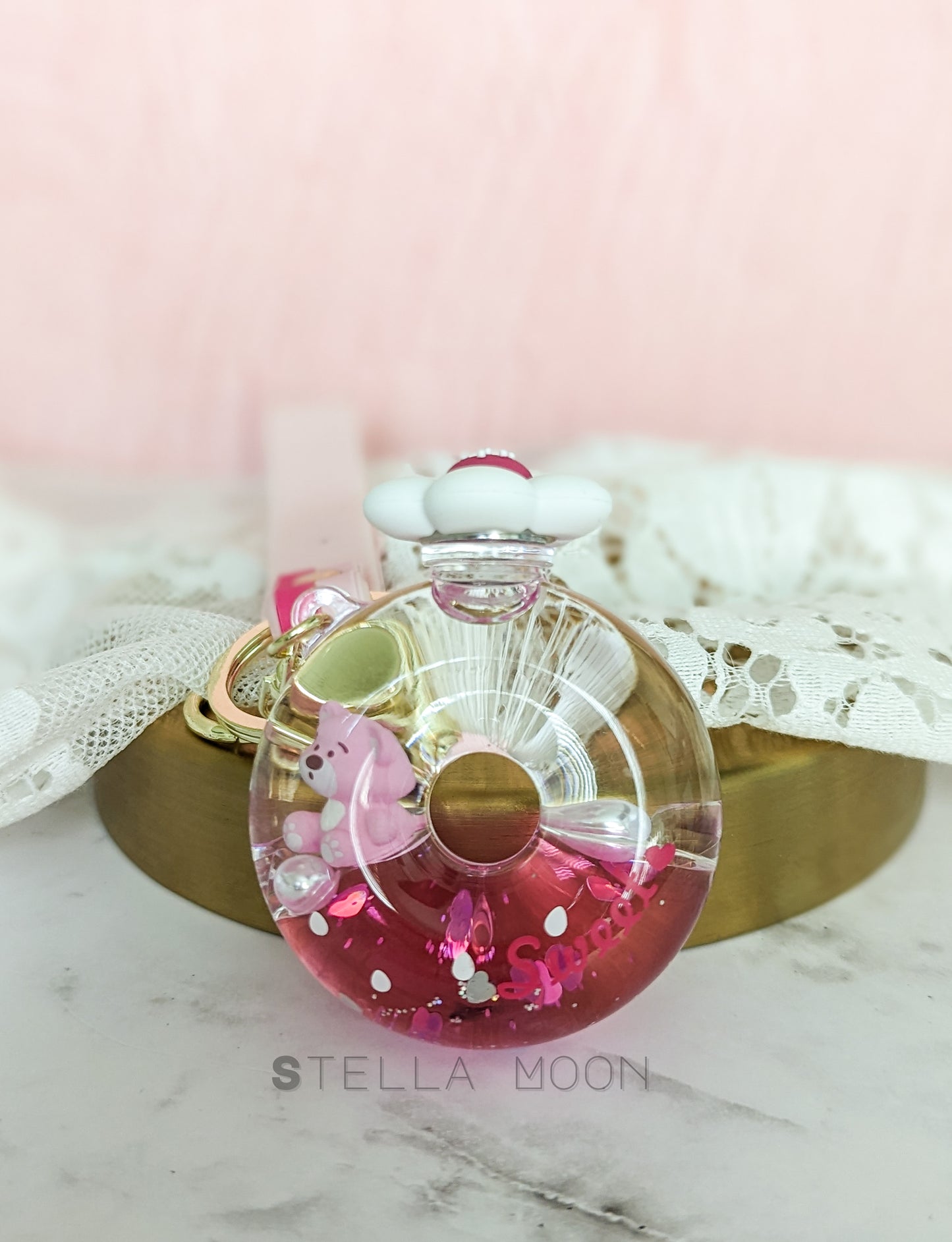 Spinning Flower Liquid Keychain - The Stella Moon Shop