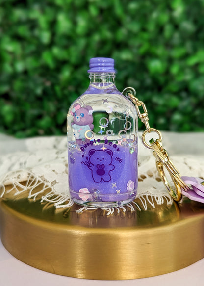 Bear Purple Liquid Keychain - The Stella Moon Shop