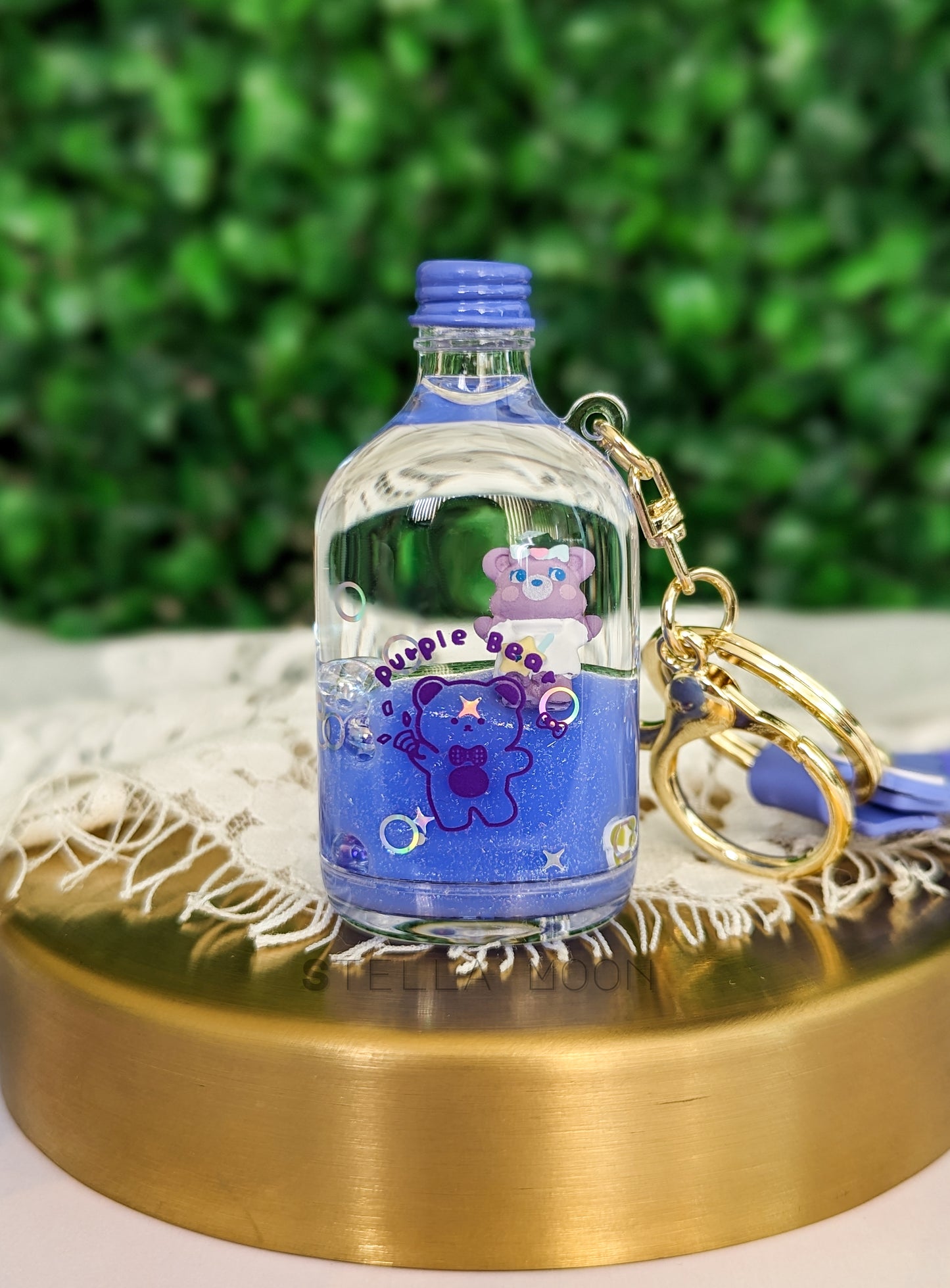 Bear Purple Liquid Keychain - The Stella Moon Shop