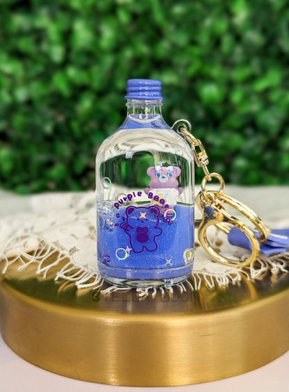 Bear Purple Liquid Keychain - The Stella Moon Shop