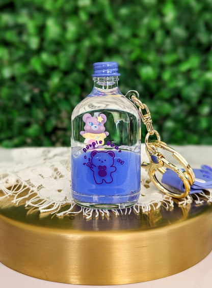 Bear Purple Liquid Keychain - The Stella Moon Shop