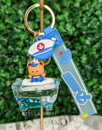 Bubble Bath Sailor Liquid Keychain - The Stella Moon Shop