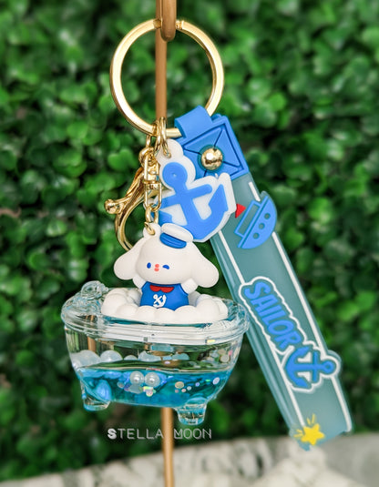 Bubble Bath Sailor Liquid Keychain - The Stella Moon Shop