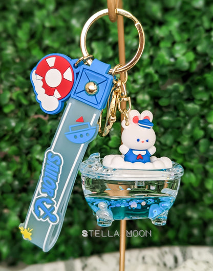 Bubble Bath Sailor Liquid Keychain - The Stella Moon Shop