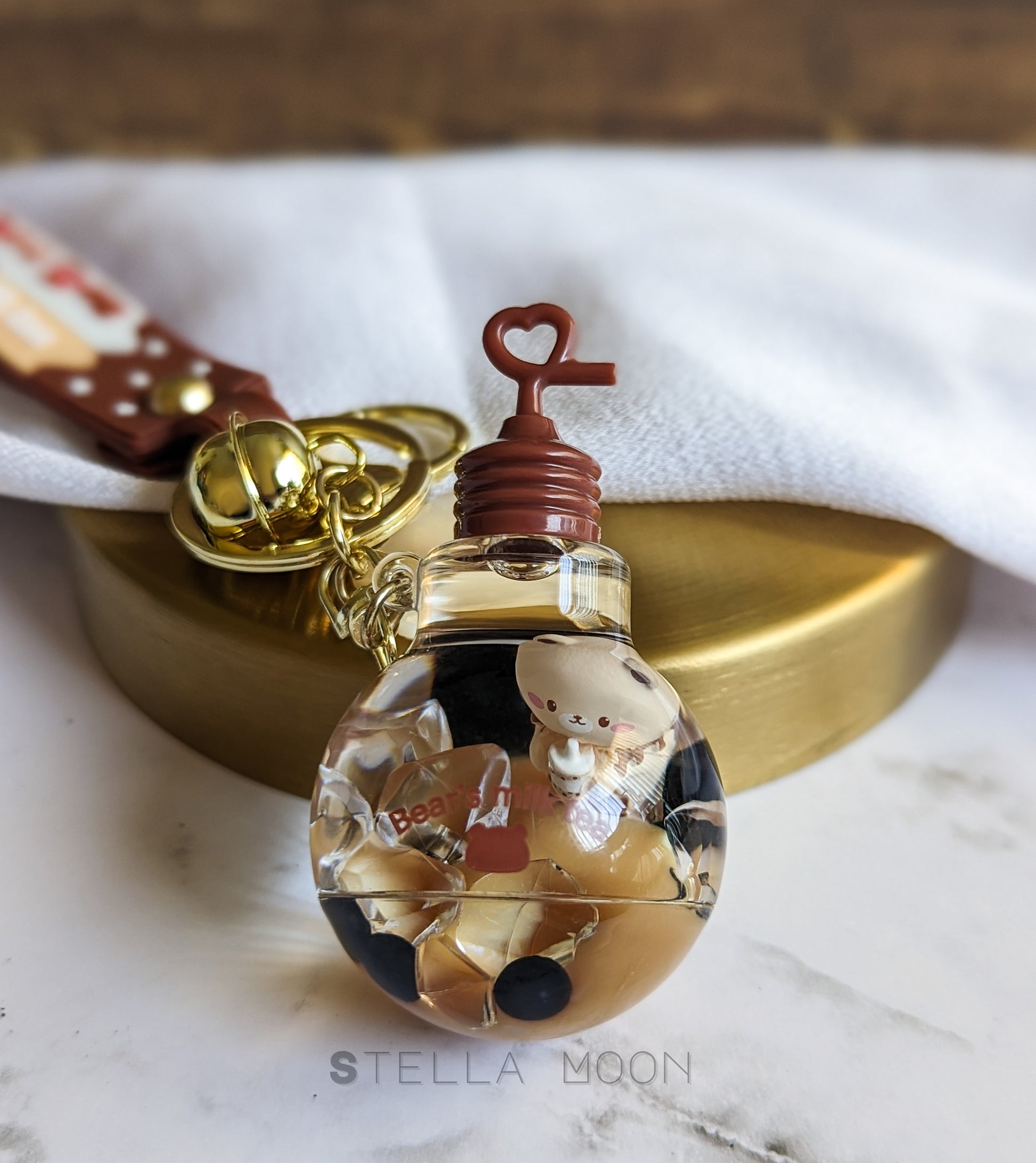 Boba Bear Liquid Keychain - The Stella Moon Shop