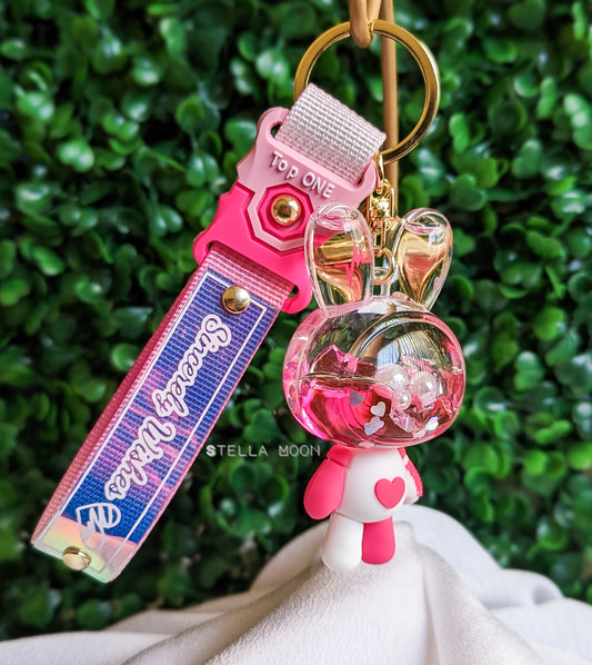 Heart Bunny Liquid Keychain - The Stella Moon Shop