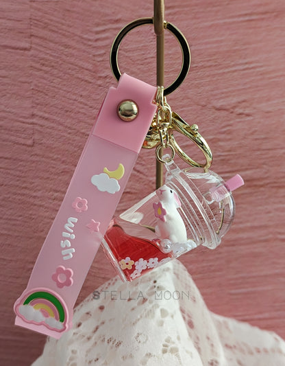 Sakura Bunny Liquid Keychain - The Stella Moon Shop