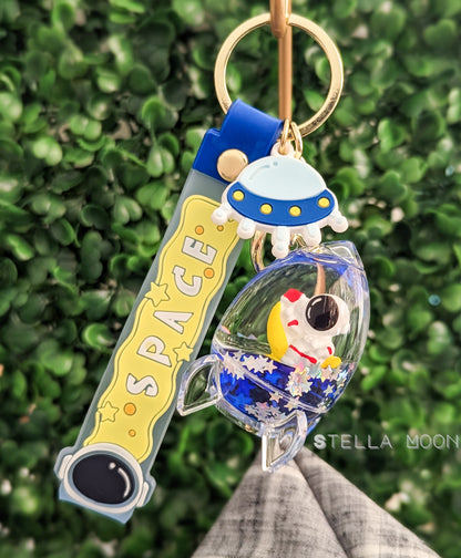 Astronaut Blue Liquid Keychain - The Stella Moon Shop