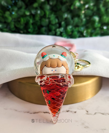 Strawberry Ice Cream Liquid Keychain - The Stella Moon Shop