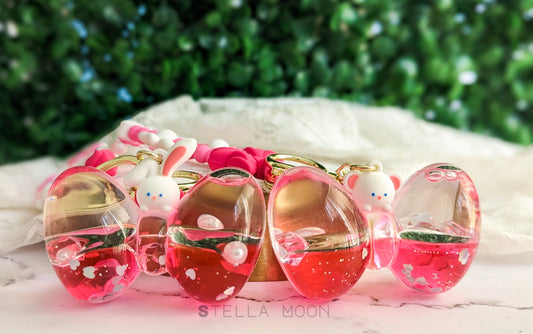 Pink Bow Liquid Keychain - The Stella Moon Shop