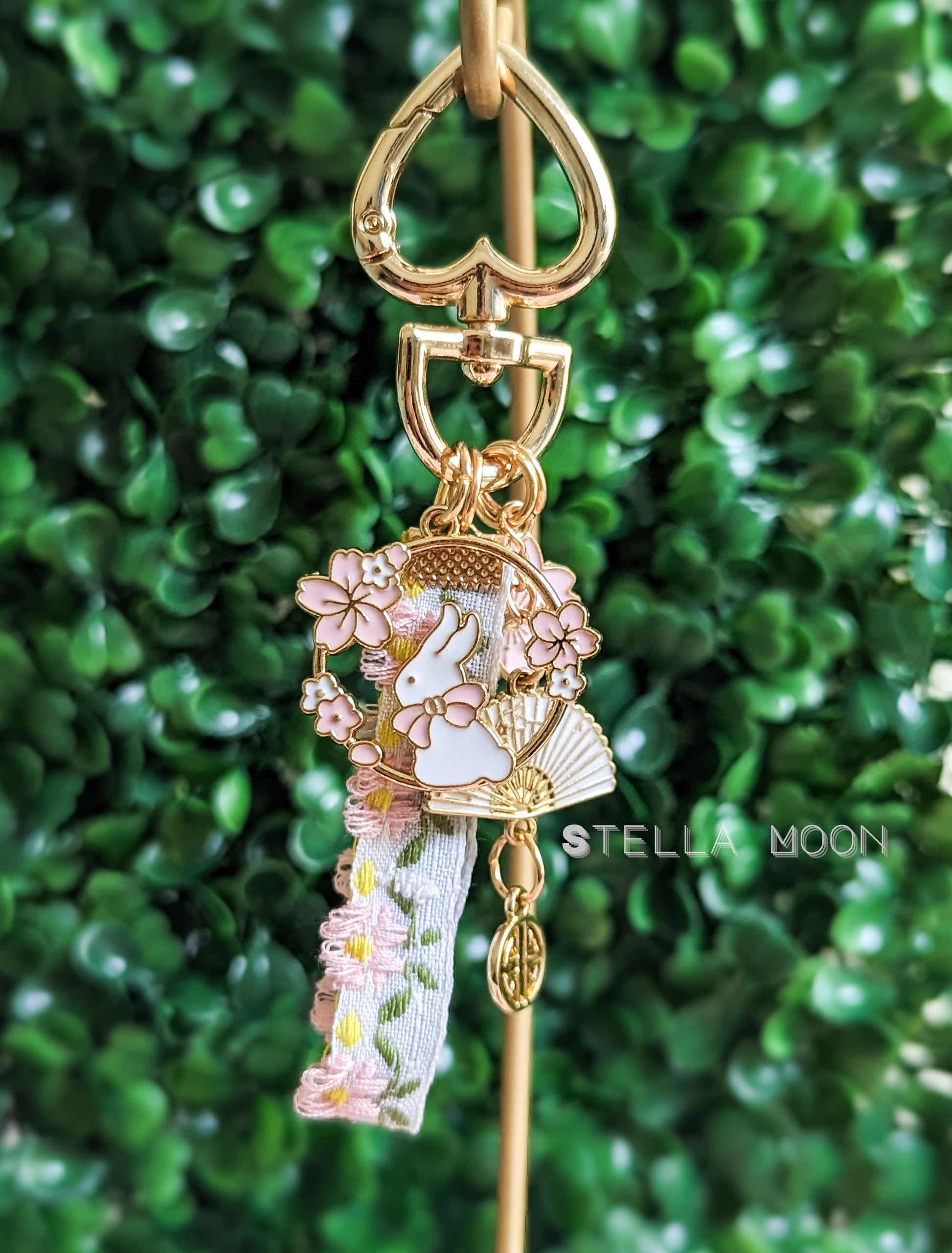 Bunny Ribbon Keychain - The Stella Moon Shop