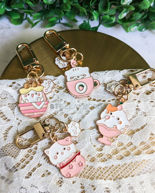 Pink Cat Keychain - The Stella Moon Shop