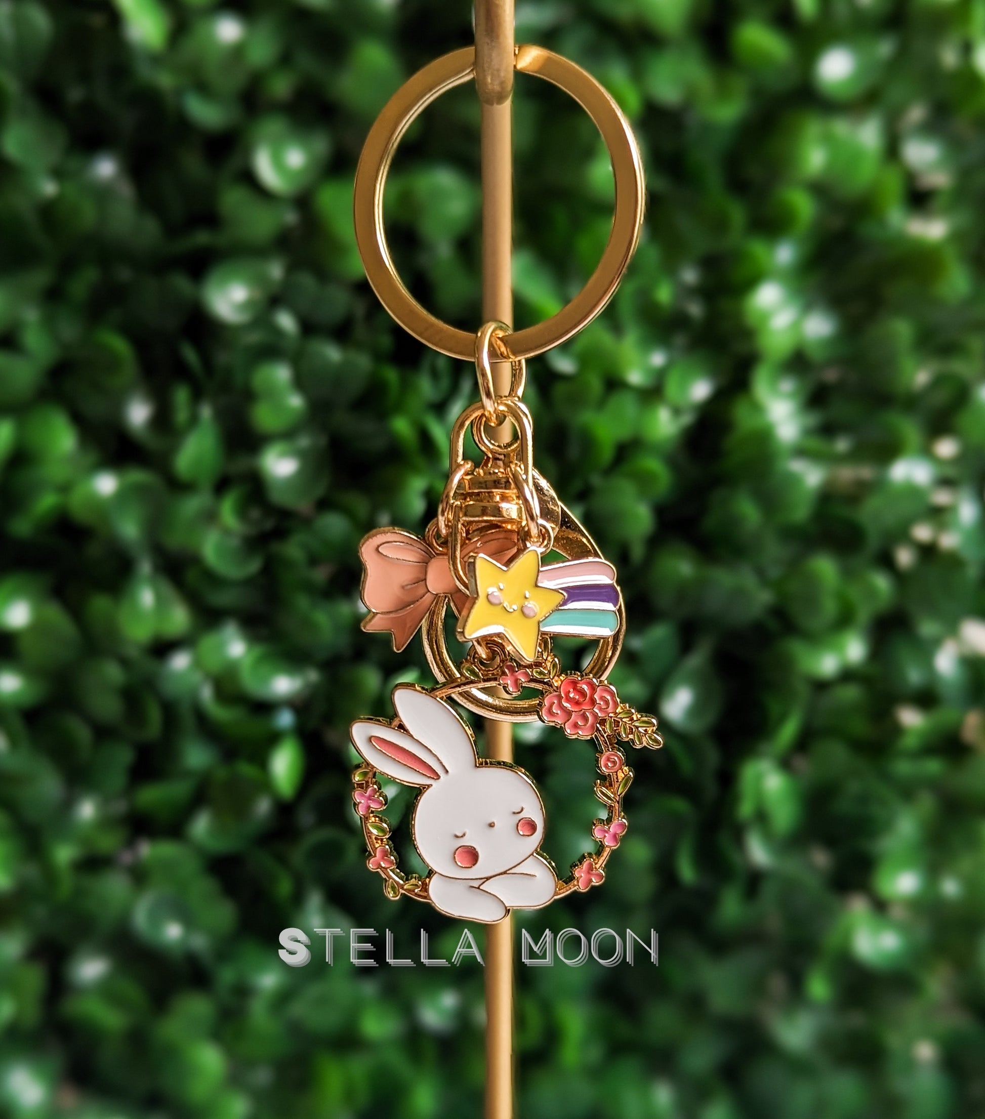 Flower Bunny Keychain - The Stella Moon Shop