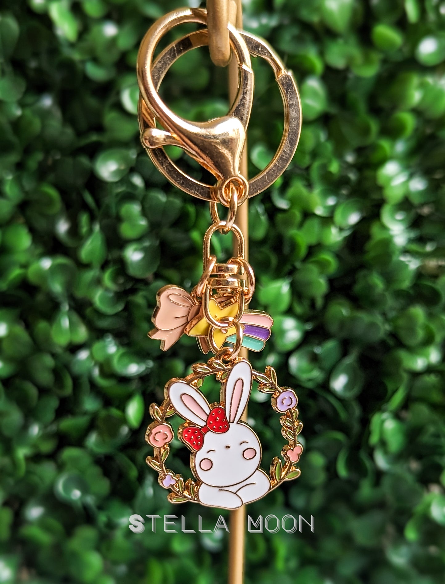 Flower Bunny Keychain - The Stella Moon Shop