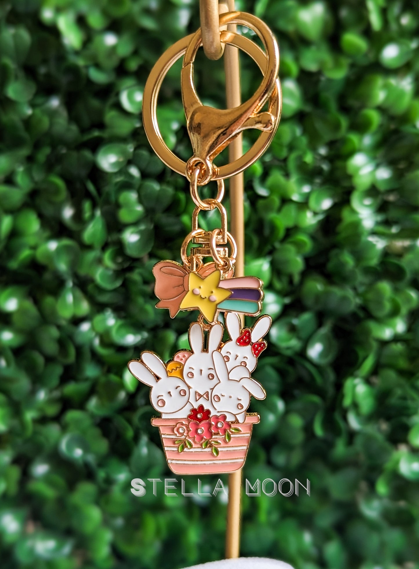 Flower Bunny Keychain - The Stella Moon Shop