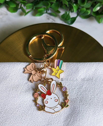 Flower Bunny Keychain - The Stella Moon Shop