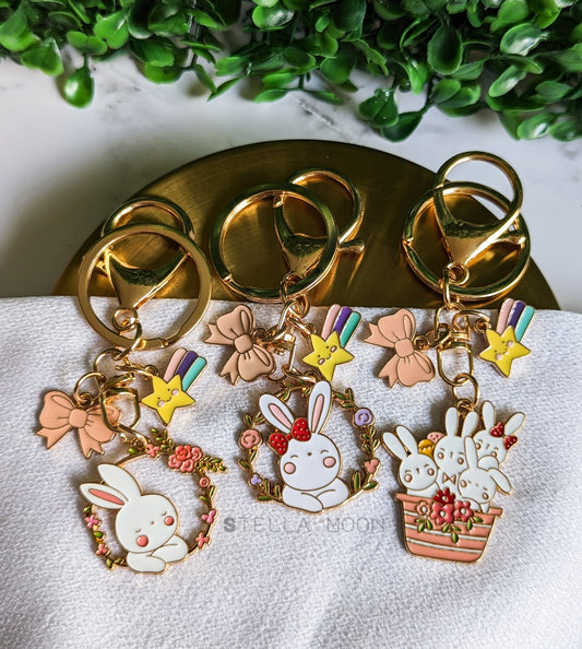 Flower Bunny Keychain - The Stella Moon Shop