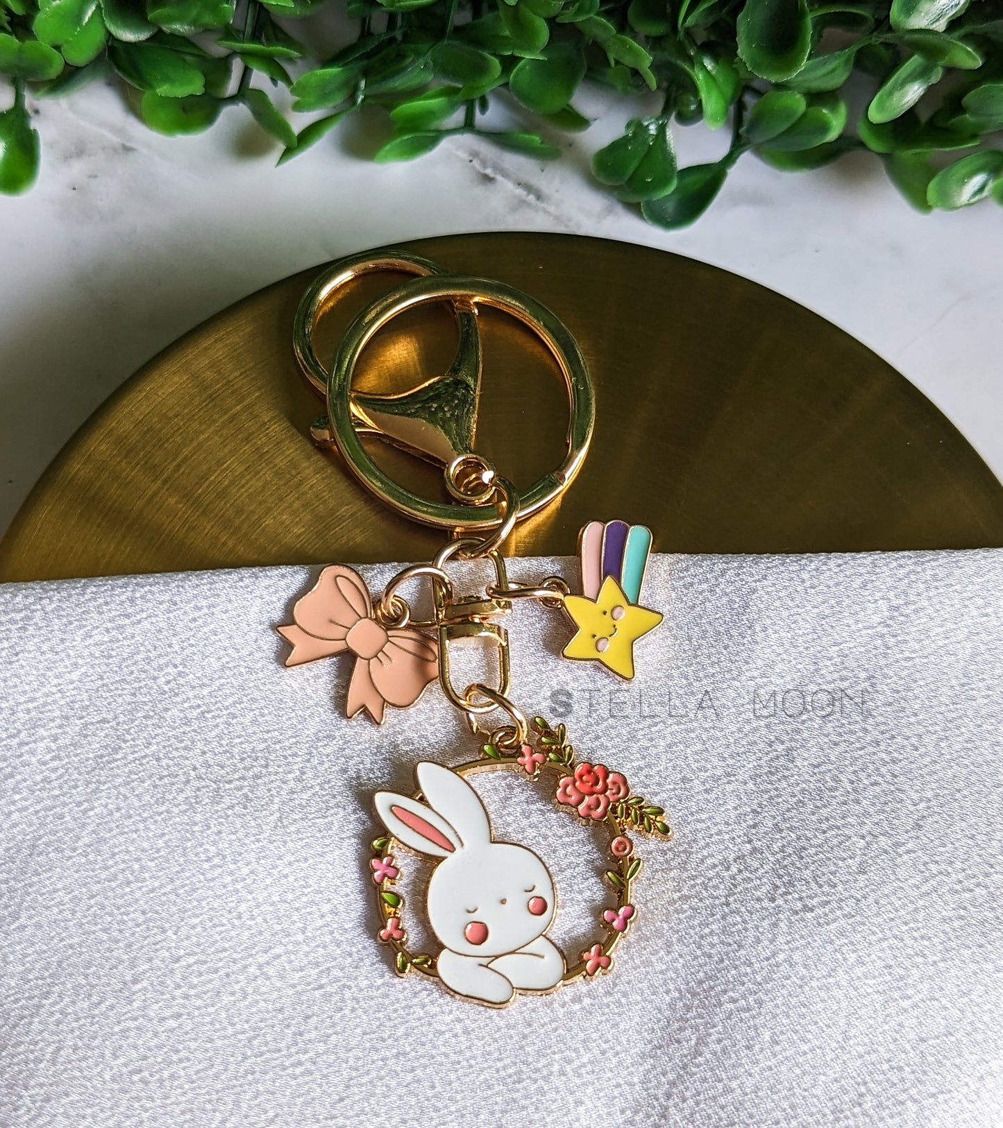 Flower Bunny Keychain - The Stella Moon Shop