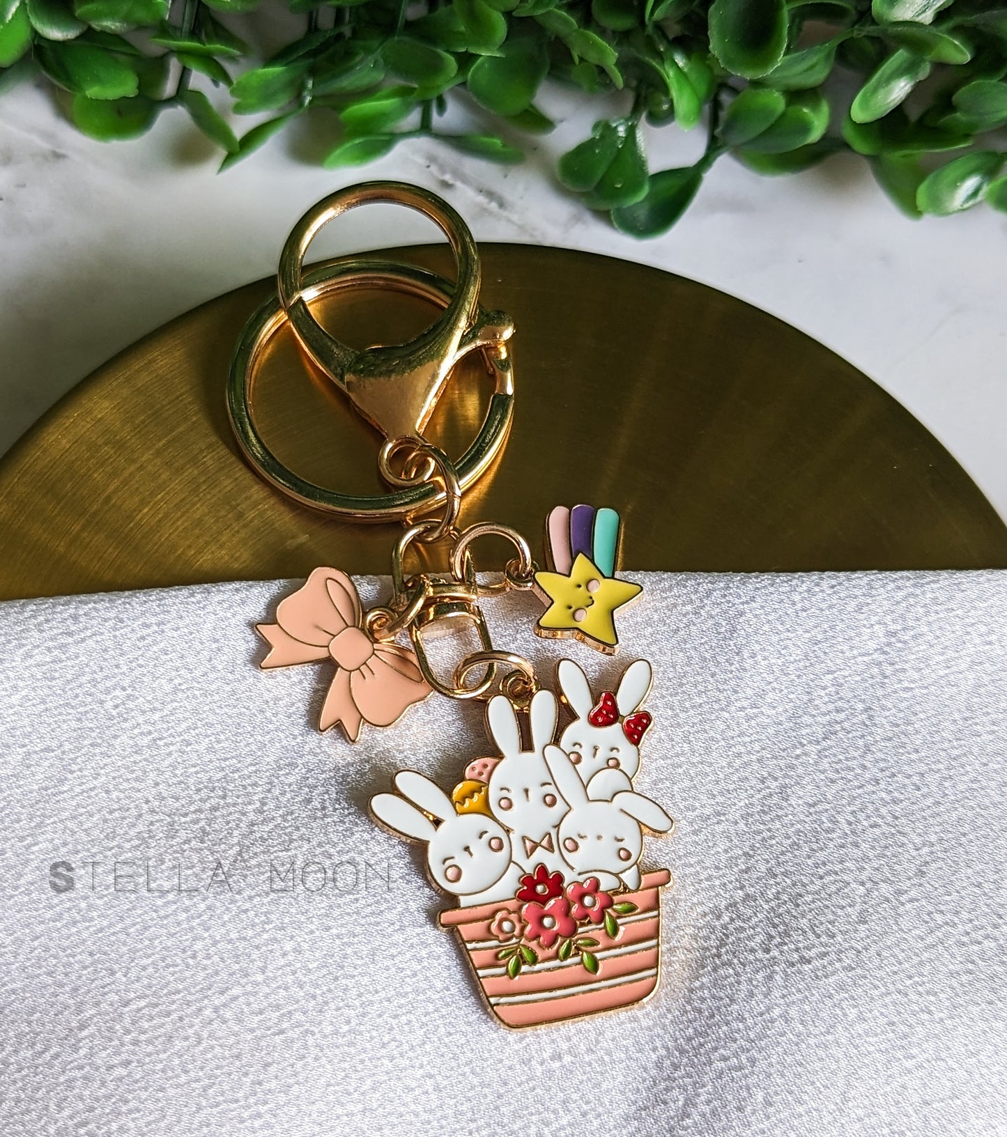 Flower Bunny Keychain - The Stella Moon Shop