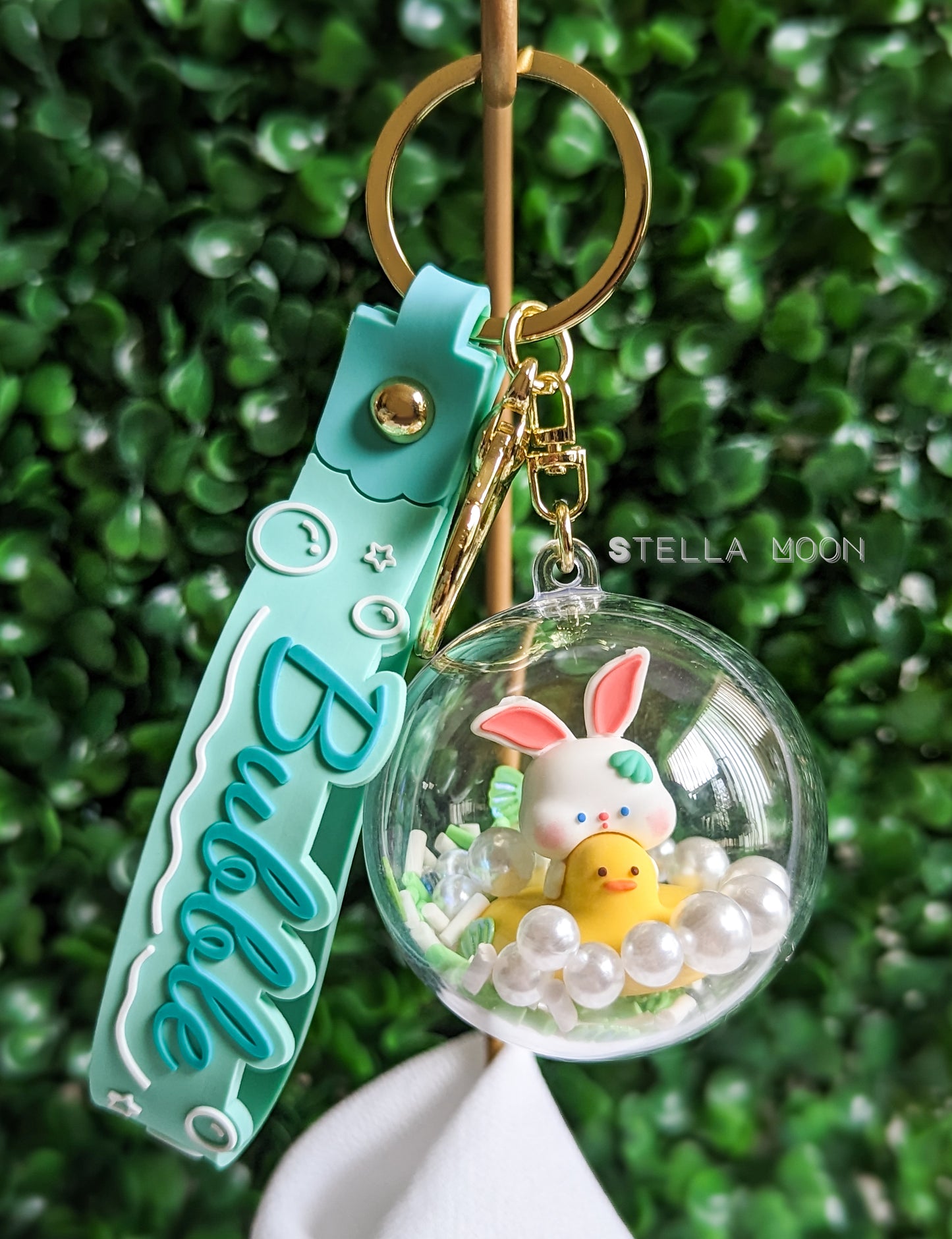 Bubble Bunny Shaker Keychain - The Stella Moon Shop