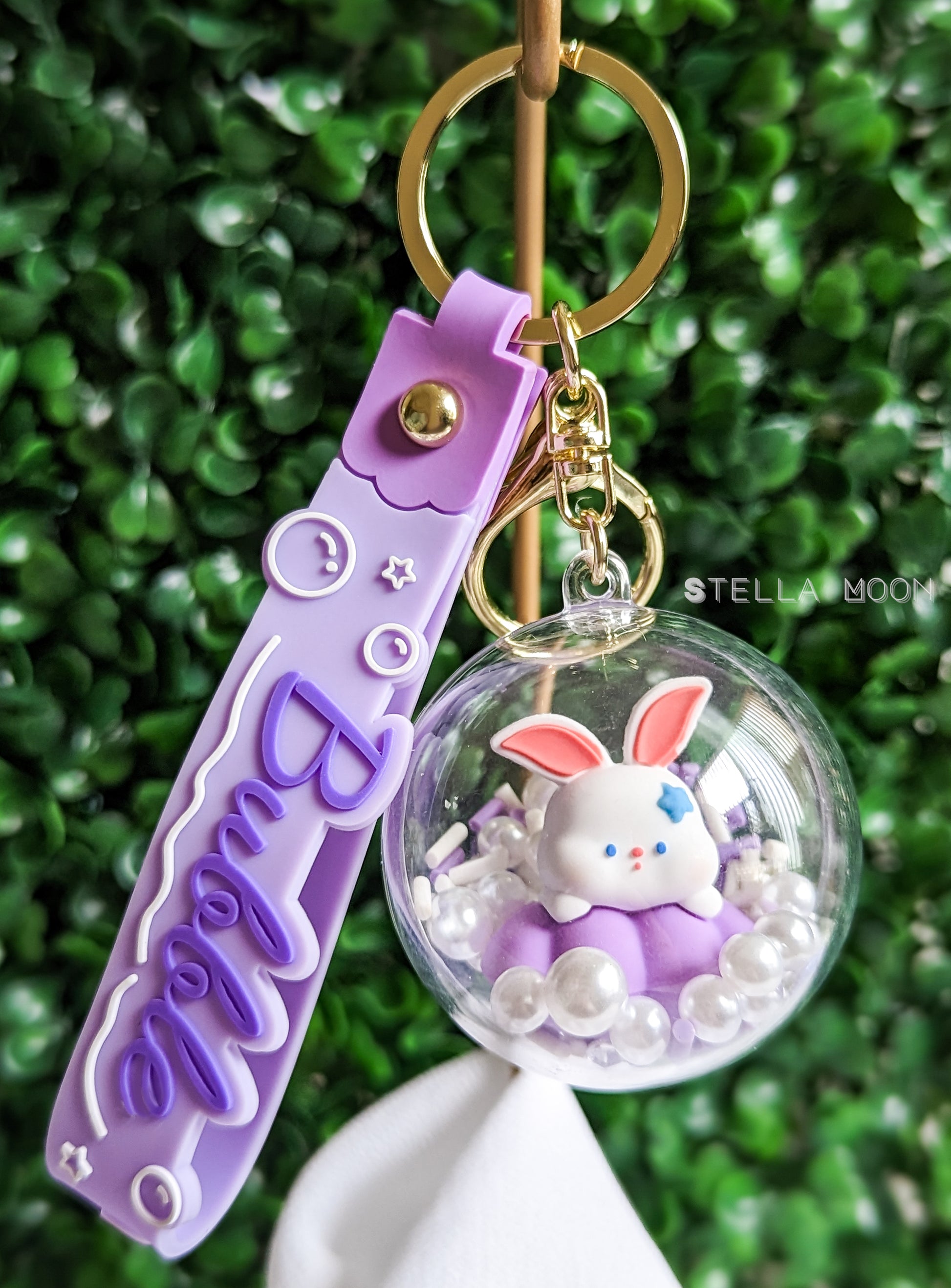 Bubble Bunny Shaker Keychain - The Stella Moon Shop